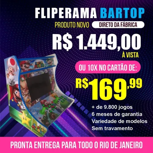Fliperama Bartop Super Mario - Pronta Entrega