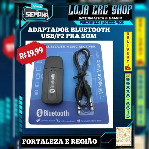 Adaptador Bluetooth USB/P2 - Áudio Sem Fio
