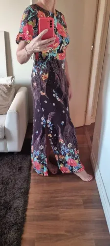 Vestido floral novo, handbook pp, w fendas nas laterais