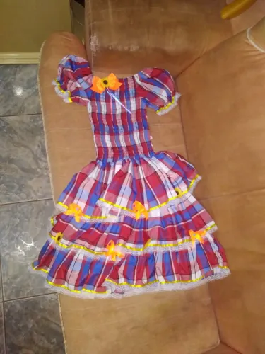Vestido Festa Junina Infantil Xadrez