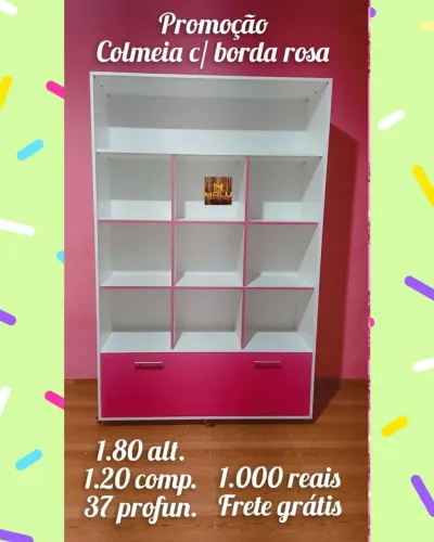 Estante Colmeia com Borda Rosa - Promoção Imperdível!