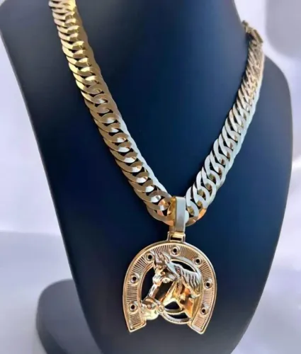 Ouro 18k - Jogo pulseira, cordao e pingente