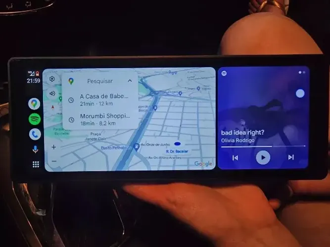 Tela Multimídia Automotiva Knup RA 921 10,26" Sem fio Android Auto e iPhone Carplay