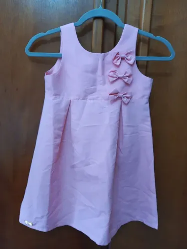Vestido rosa infantil poliéster