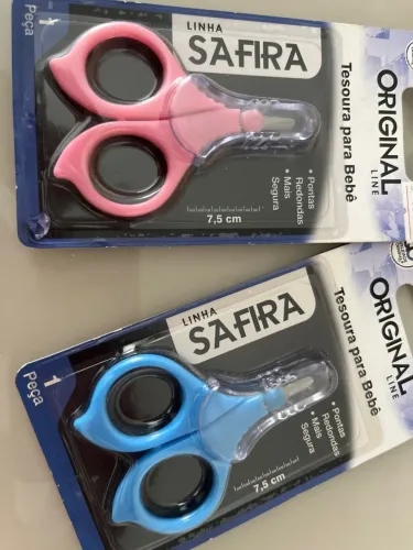 Tesoura de Unha Safira para Bebê - Pontas Arredondadas