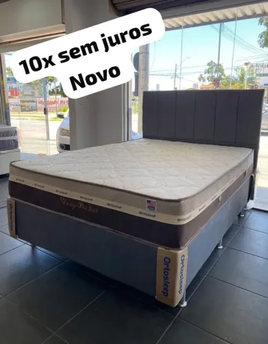 Cama box colchão molas e base (novo)
