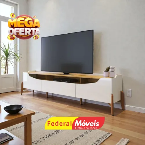 Rack para TV 2,20m Lançamento Pés Madeira - Solicite Catálogo 