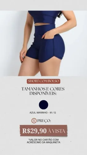 Short com bolso em suplex