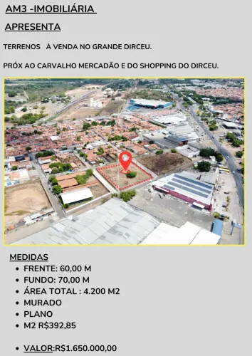 Terreno á venda no grande Dirceu com 4.200M², Ideal para de condomínios residenciais e