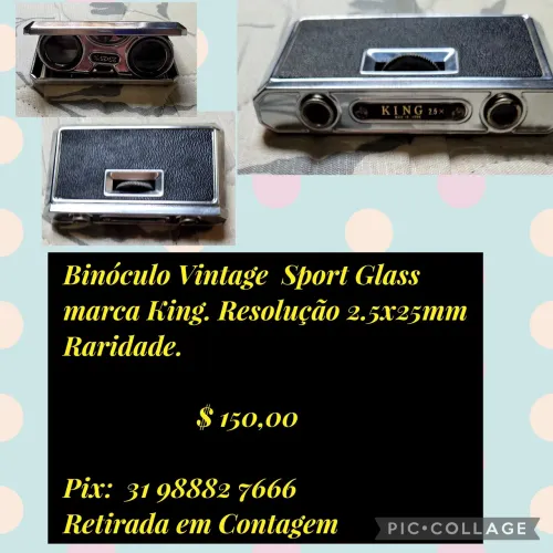 Binóculo vintage sport glass dobrável 