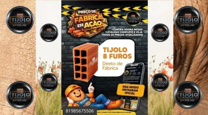 tijolo 8 furos para construção residencial