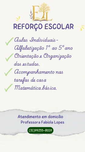Reforço escolar individual | 1º ao 5º ano
