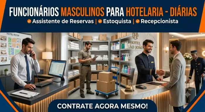 Funcionários para Hotelaria - Por Diárias.