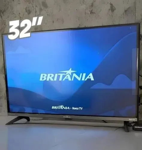 Smart TV Britânia Roku 32 polegadas na caixa só 5 meses de uso.