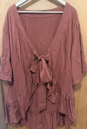 Mini veste marrom Plus size