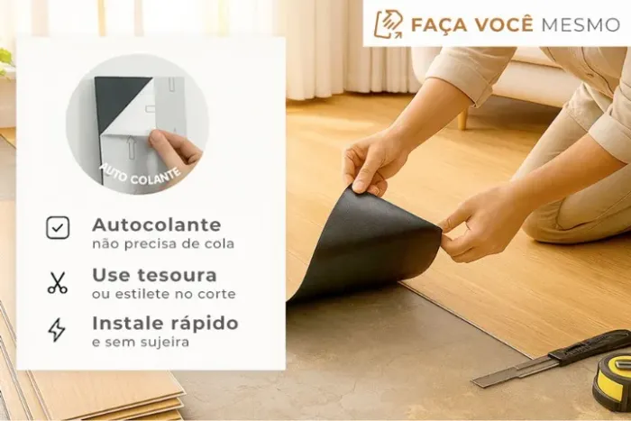 40 unid. de pisos vinílicos autocolantes amadeirados impermeáveis.