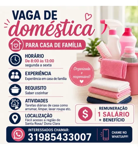 Vaga de Doméstica em Casa de Família