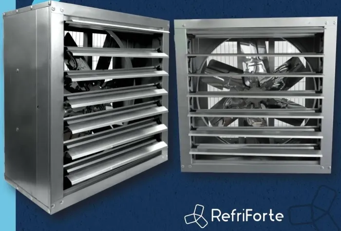 Exaustor industrial 80x80cm com controlador velocidade