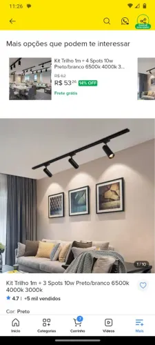 Trilho luminária 
