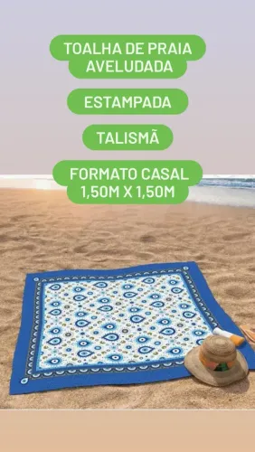 Toalha de praia aveludada estampada Talismã formato Casal
