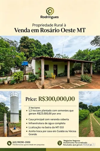 Chácara trocou com casa