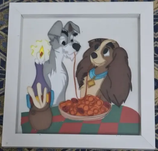 Quadro Quilling - Dama e o Vagabundo