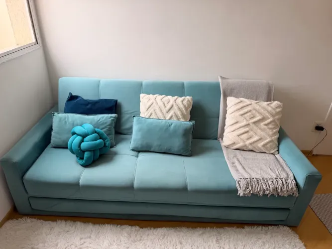 Sofá  Cama - azul turquesa