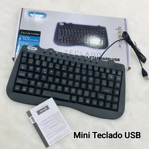 Mini Teclado USB com fio Preto Knup para Pc Notebook Novo Promoção