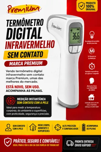 Imperdível! Termômetro digital infravermelho sem contato - marca Premium