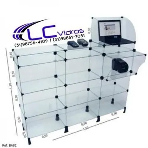 Balcão de Vidro 1.50 Comprimento