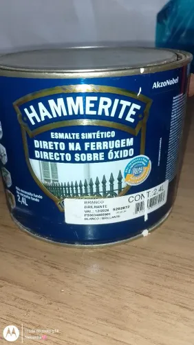 Tinta Hammerite Branco Brilhante 2,4L - Nova