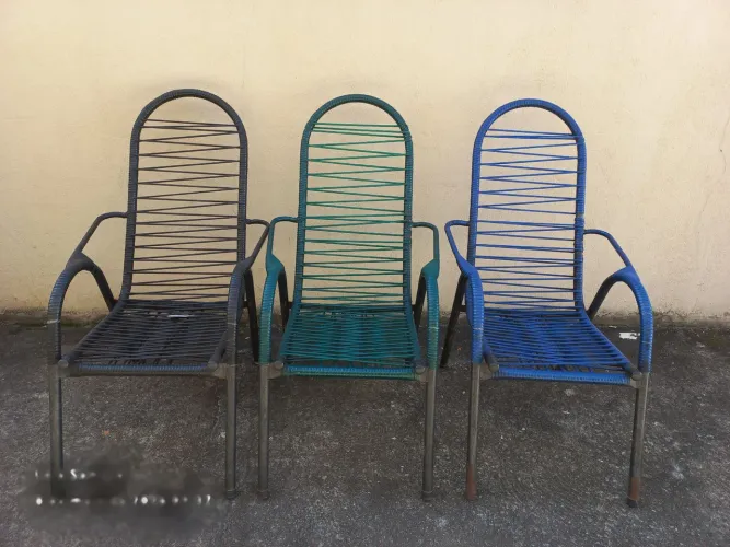 Cadeira tubular reforçada- conservada.