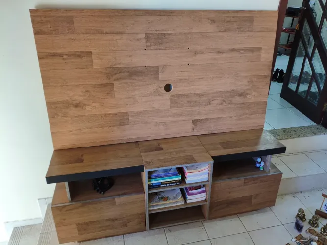 Conjunto sala rack painel para TV e aparador rústico 