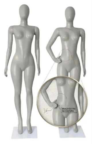 Manequim feminino bombado cabeça de ovo + base