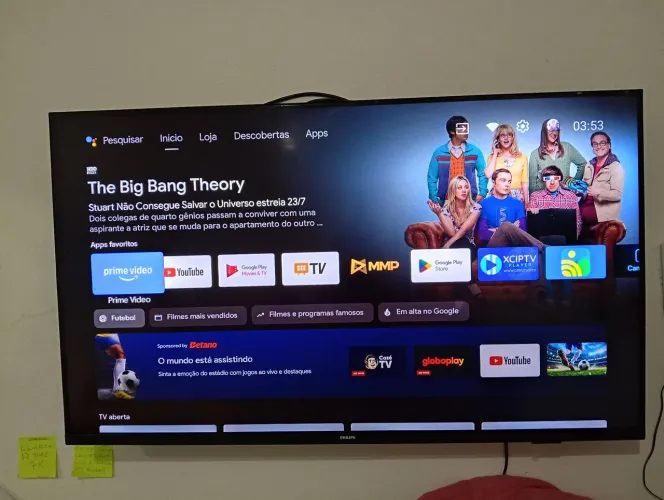 TV PHILIPS SMART ANDROID 40" + SUPORTE + CONTROLE + CABO HDMI - R$ 850