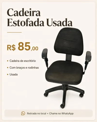 VENDO CADEIRA DE ESCRITÓRIO COM RODINHAS 