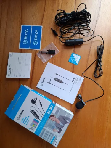 Microfone de Lapela Boya BY-M1 Original - Novo na Caixa