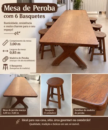 Mesa de peroba