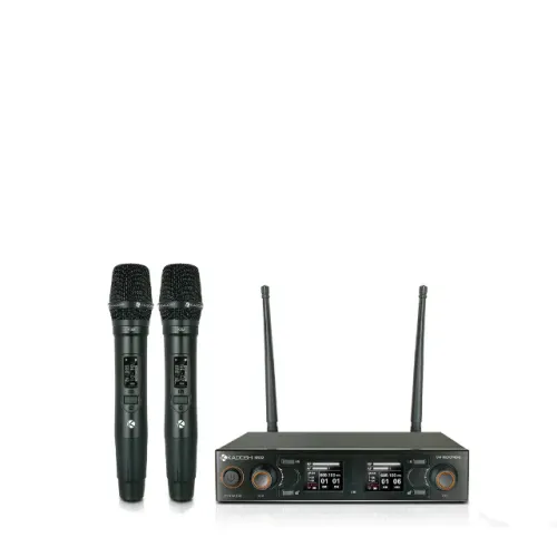 Microfone de Mão Duplo Sem Fio Kadosh K-502M Dinâmico Loja Cascadura Rj Cobrimos Ofertas