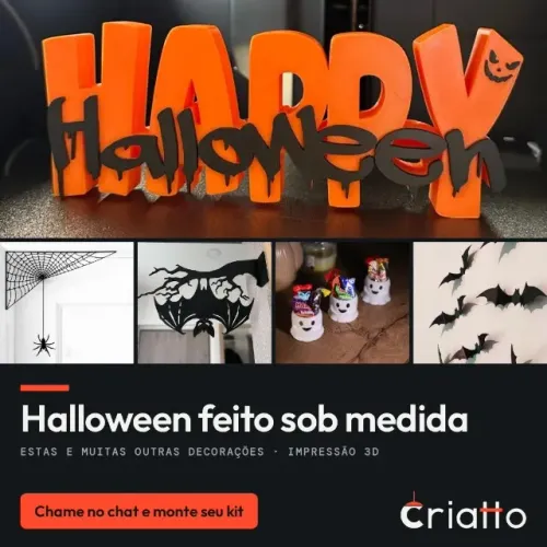 Kit Decoração Halloween Impressa em 3D, Sob Medida