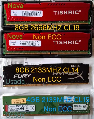 Memória DDR4 2x 8GB 2666, 8GB 2133, 4GB 2133