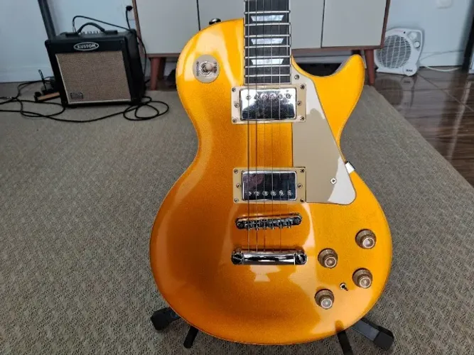 Guitarra Les Paul Seven Capatdores Malagoli Tarraxas Guyker com Trava