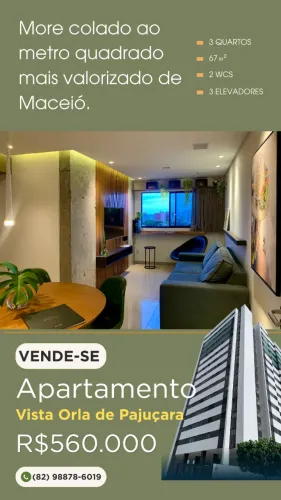 O privilégio de morar bem e colado ao m² + valorizado de Maceió! 100% nascente c vista mar