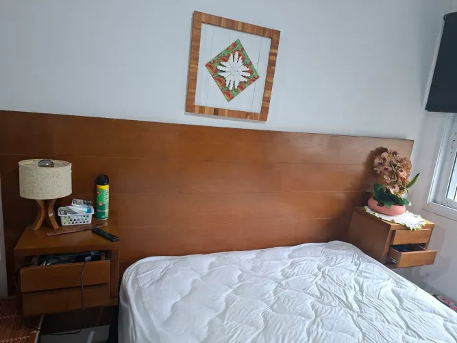 Cabeceira de cama queen box em mogno maciço