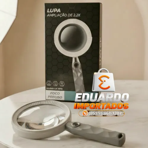 Lupa de Ampliação 2.2x Portátil com Foco Preciso