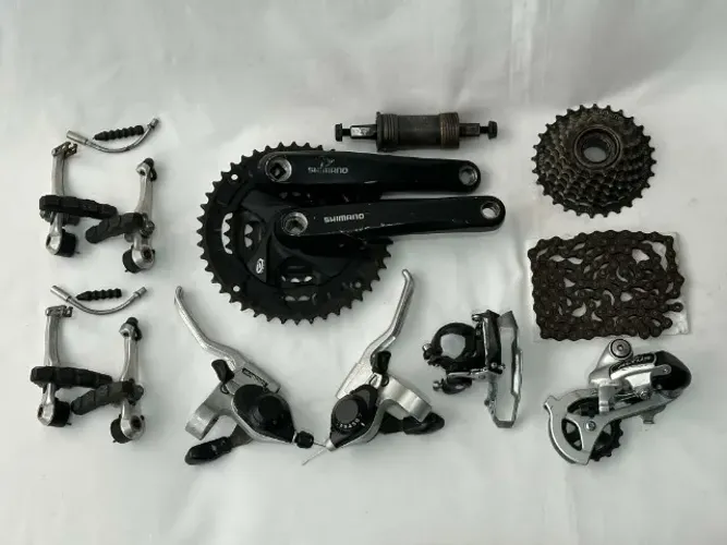 Kit Grupo Completo Shimano Altus 21v + Freio V-Brake (8 Peças) USADO
