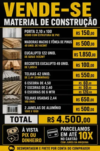 Vendo madeiras usadas