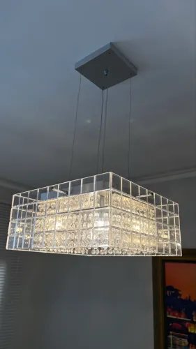 Lustre cristal retangular - ótimo estado