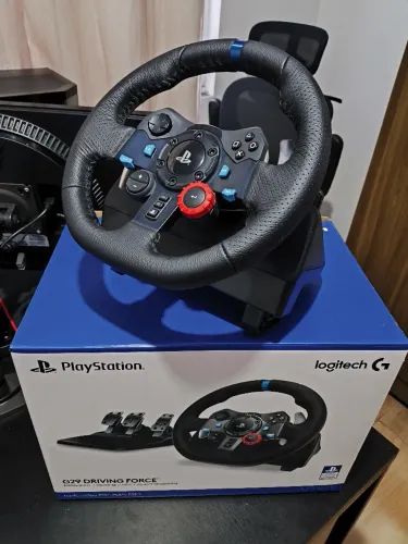 Kit volante gamer Logitech G29 completo com câmbio manual.