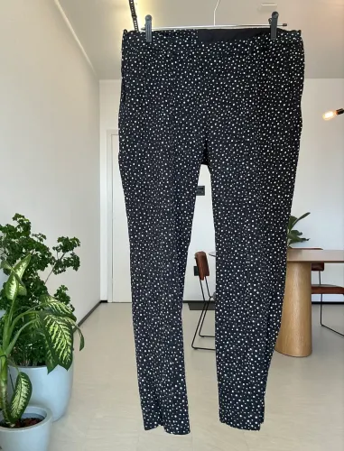 Calça ZARA 42 Feminina Preta com Poás Alfaiataria